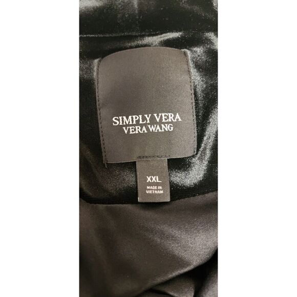 Simply Vera Wang Asymmetrical Velvet Drapey Jacket Coat Black Plus Size XXL - Picture 6 of 7